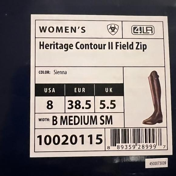 Ariat Heritage Contour II Full Zip Field Boots - Picture 4 of 8